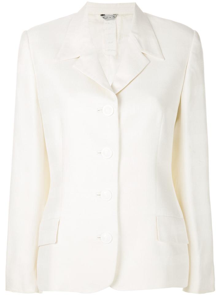 Versace Vintage Inverted Peaked Lapels Blazer - White