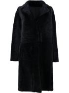 Drome Shearling Midi Coat - Black