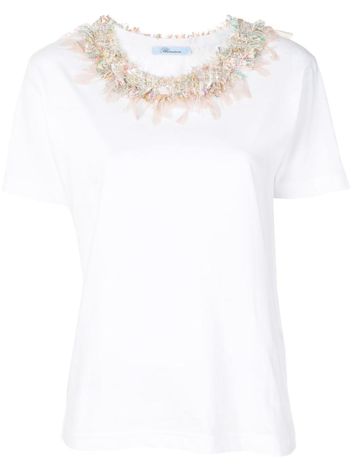 Blumarine Tweed Neckline T-shirt - White