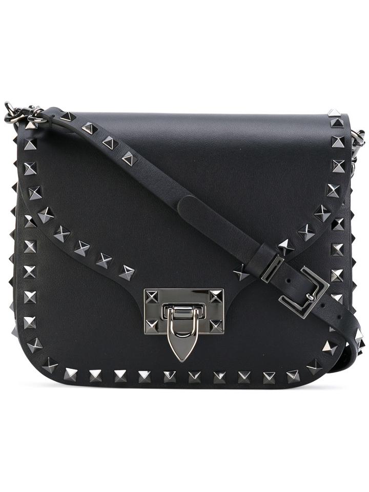 Valentino - Rockstud Rolling Shoulder Bag - Women - Calf Leather/leather/metal - One Size, Black, Calf Leather/leather/metal