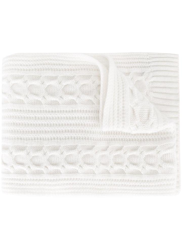 N.peal Cashmere Wide Cable Scarf - Neutrals