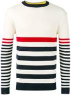 Maison Kitsuné Striped Sweater, Men's, Size: Medium, Nude/neutrals, Wool