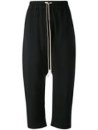 Drop-crotch Cropped Trousers - Women - Silk/cotton/cupro/wool - 46, Black, Silk/cotton/cupro/wool, Rick Owens