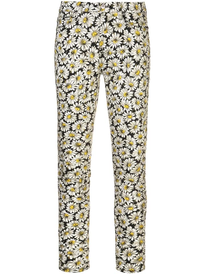 7 For All Mankind Floral Print Jeans - White