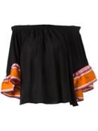 Emilio Pucci Off-the-shoulder Blouse, Women's, Size: 42, Black, Silk