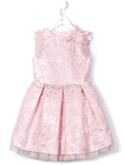 Simonetta Ruffled Jacquard Bow Dress, Girl's, Size: 6 Yrs, Pink/purple