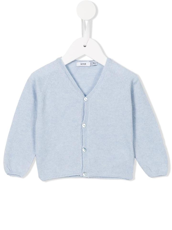 Knot - 'layette' Basic Cardigan - Kids - Polyamide/viscose/cashmere/merino - 9 Mth, Infant Boy's, Blue