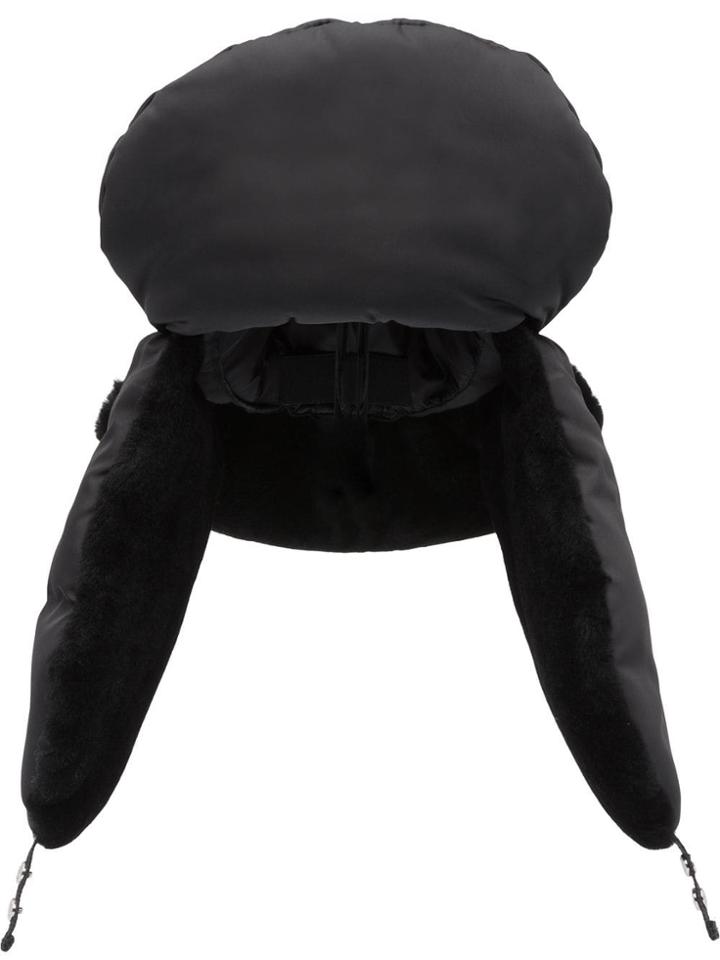 Prada Fabric And Fur Trapper Hat - Black