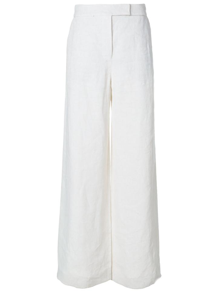 Holland & Holland Wide-leg Linen Trousers - White