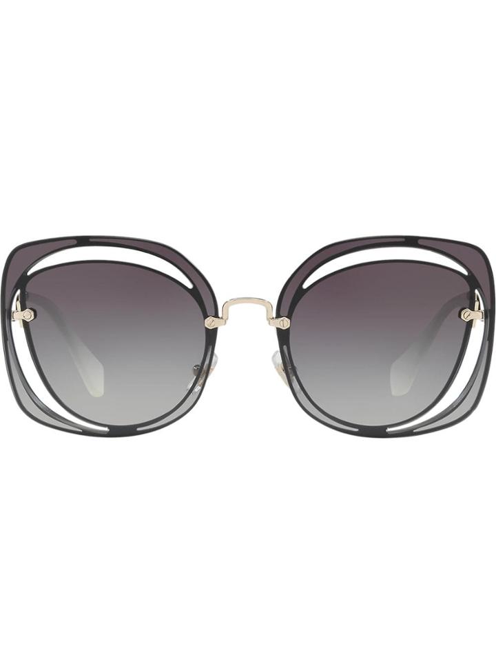 Miu Miu Eyewear Scenique Geometric-frame Sunglasses - Blue