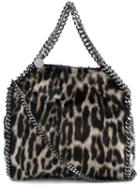 Stella Mccartney 'falabella' Mini Leopard Print Bag, Women's, Black