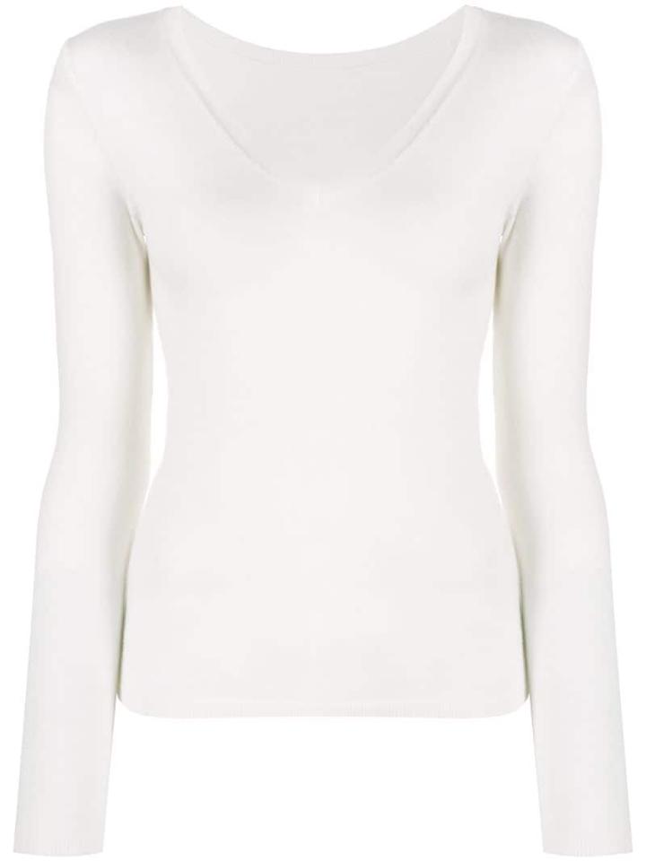P.a.r.o.s.h. Lilla V-neck Sweater - White
