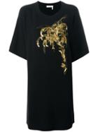 Chloé Embroidered Palm Tree Dress, Women's, Size: Medium, Black, Cotton/polyester/brass/cashmere