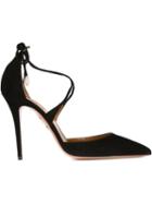 Aquazzura Matilde Stilettos, Women's, Size: 39.5, Black, Suede/leather