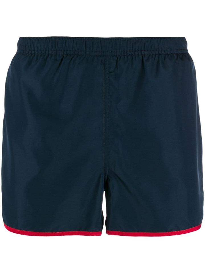 Ron Dorff Piped Trim Swim Shorts - Blue