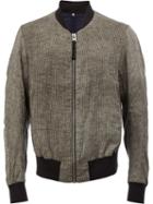 Ziggy Chen Classic Bomber Jacket, Size: 46, Grey, Cotton/hemp/linen/flax/cupro