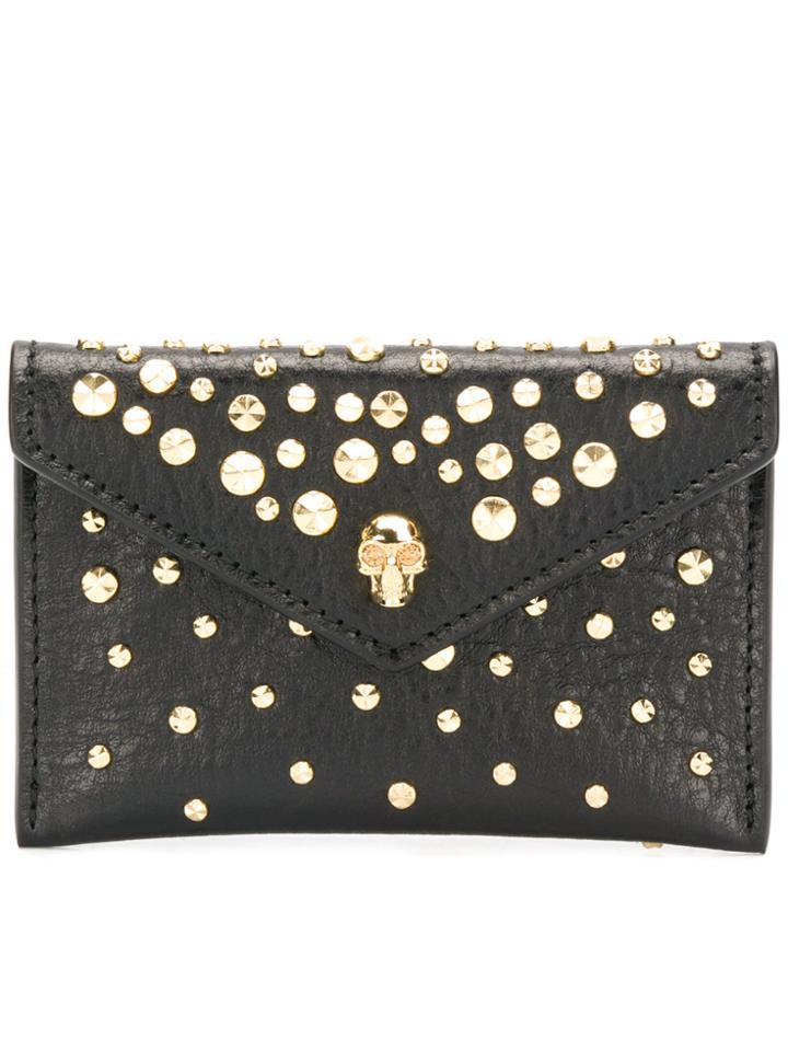 Alexander Mcqueen Skull Envelope Card Holder Wallet - Black