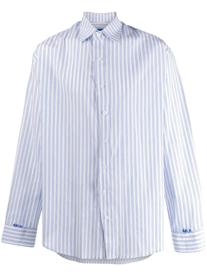 Ader Error Long Sleeved Striped Shirt - White