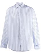 Ader Error Long Sleeved Striped Shirt - White