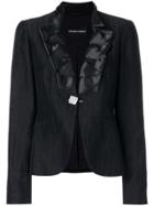 Giorgio Armani Vintage Embellished Tonal Stripe Jacket - Black