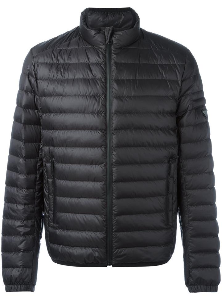Prada High Neck Down Jacket, Men's, Size: 52, Black, Polyamide/goose Down