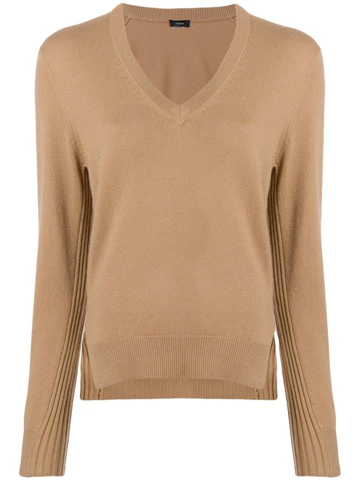 Joseph Knit V-neck Sweater - Nude & Neutrals