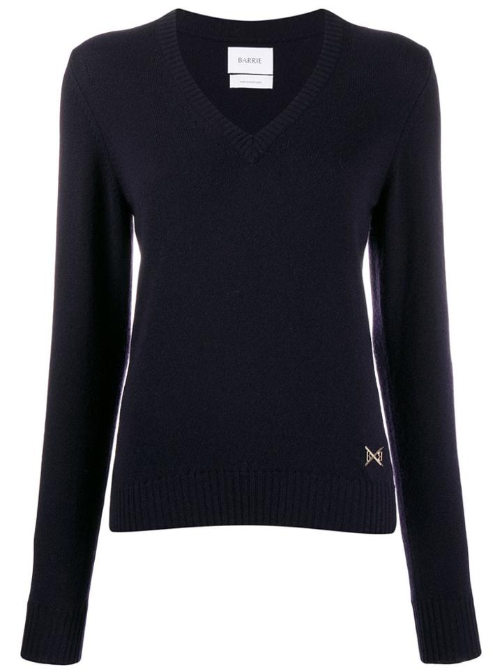 Barrie V-neck Cashmere Jumper - Blue