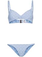 Lisa Marie Fernandez Yasmin Seersucker Triangle Bikini - Blue