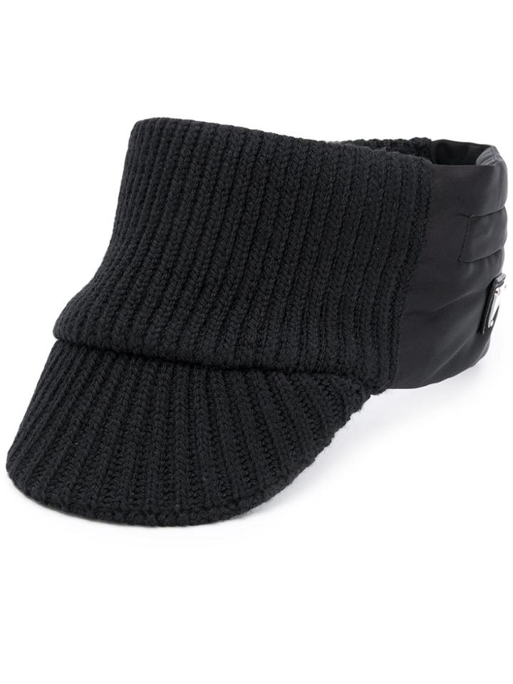 Prada Knitted Style Visor - Black