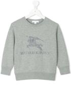 Burberry Kids - Embroidered Logo Sweatshirt - Kids - Cotton - 4 Yrs, Grey