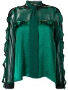 Sacai Ruffle Sleeved Blouse - Green