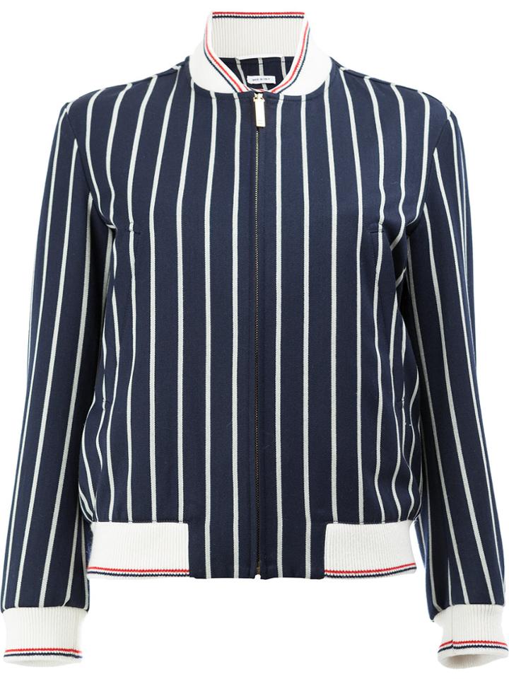 Thom Browne Striped Bomber Jacket - Blue