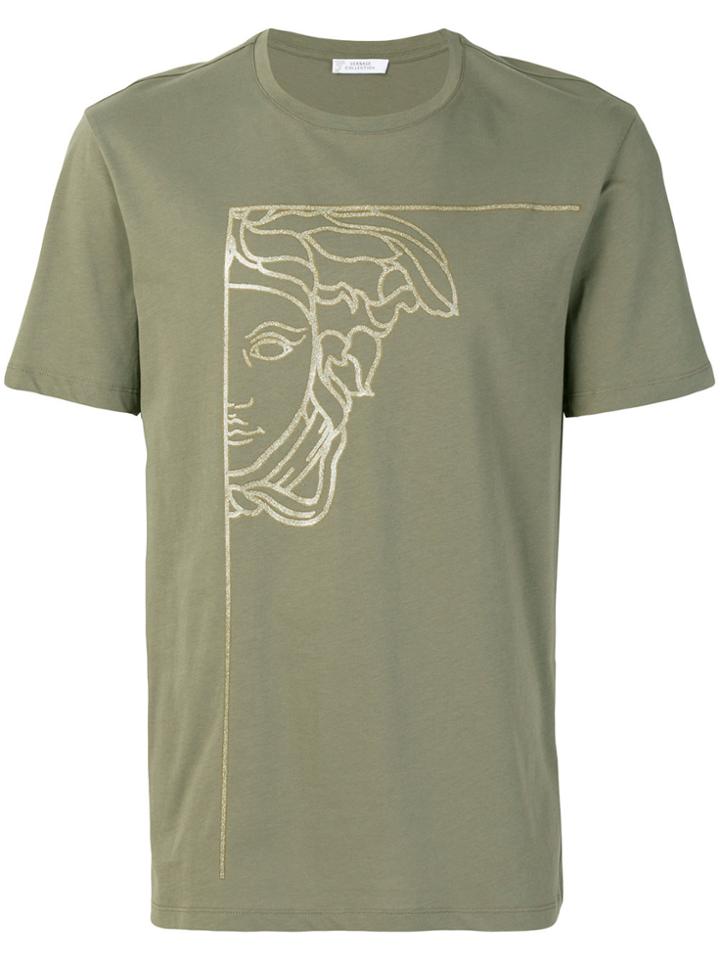 Versace Collection Half Medusa Print T-shirt - Green