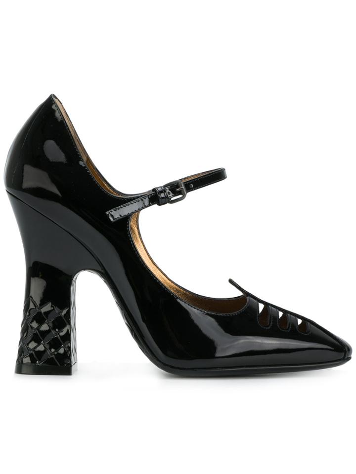Bottega Veneta Patent Leather Mary Jane Pumps - Black