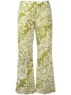 Fay Printed Cropped Trousers - Green