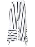 Goen.j Stripe Cropped Trousers - White