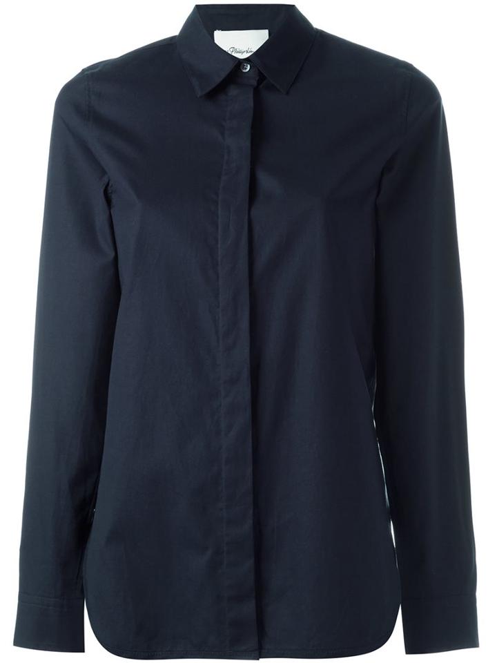 3.1 Phillip Lim Concealed Fastening Shirt, Women's, Size: 2, Blue, Cotton