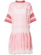 Philosophy Di Lorenzo Serafini Embroidered Mesh Dress - Pink & Purple