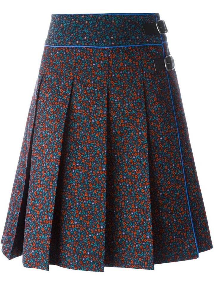 Coach Floral Print Midi Skirt