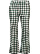 Silvia Tcherassi Cropped Check Trousers - Green