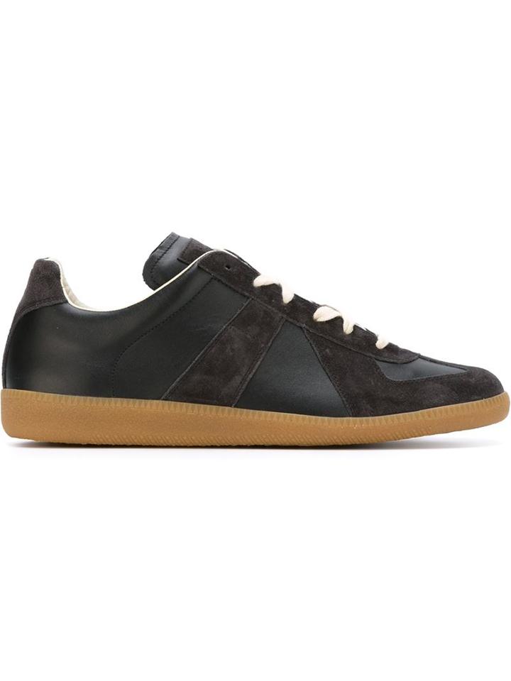 Maison Margiela Replica Sneakers, Men's, Size: 37, Black, Calf Leather/suede/leather/rubber