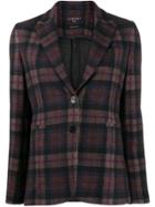 Circolo 1901 Plaid Print Single-breasted Blazer - Blue