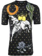 Dolce & Gabbana Western Print T-shirt, Men's, Size: 48, Black, Cotton