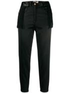 Moschino Pre-owned Fringed Cropped Trousers - Black