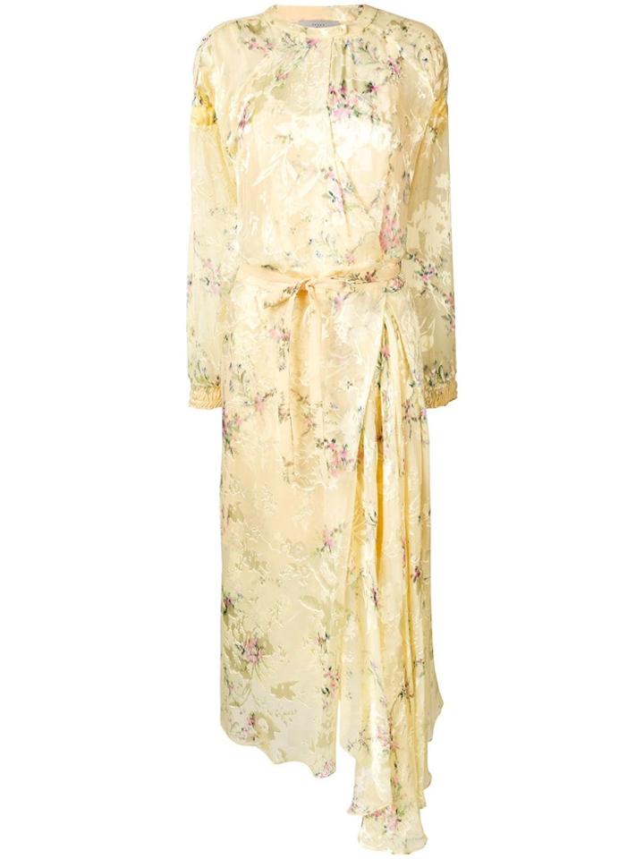 Preen By Thornton Bregazzi Floral Print Belted Dress - Yellow