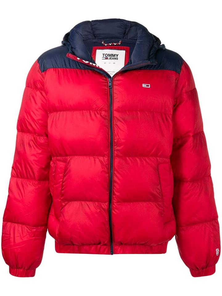 Tommy Jeans Two-tone Puffer Jacket - Red