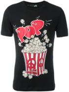 Love Moschino 'pop Corn' Print T-shirt, Men's, Size: Small, Black, Cotton/spandex/elastane