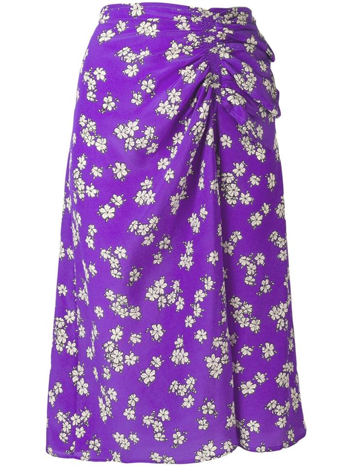 P.a.r.o.s.h. Floral Gathered Skirt - Purple