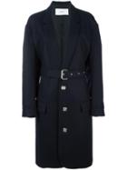 Julien David - Single Breasted Coat - Women - Silk/cotton/wool - L, Women's, Blue, Silk/cotton/wool