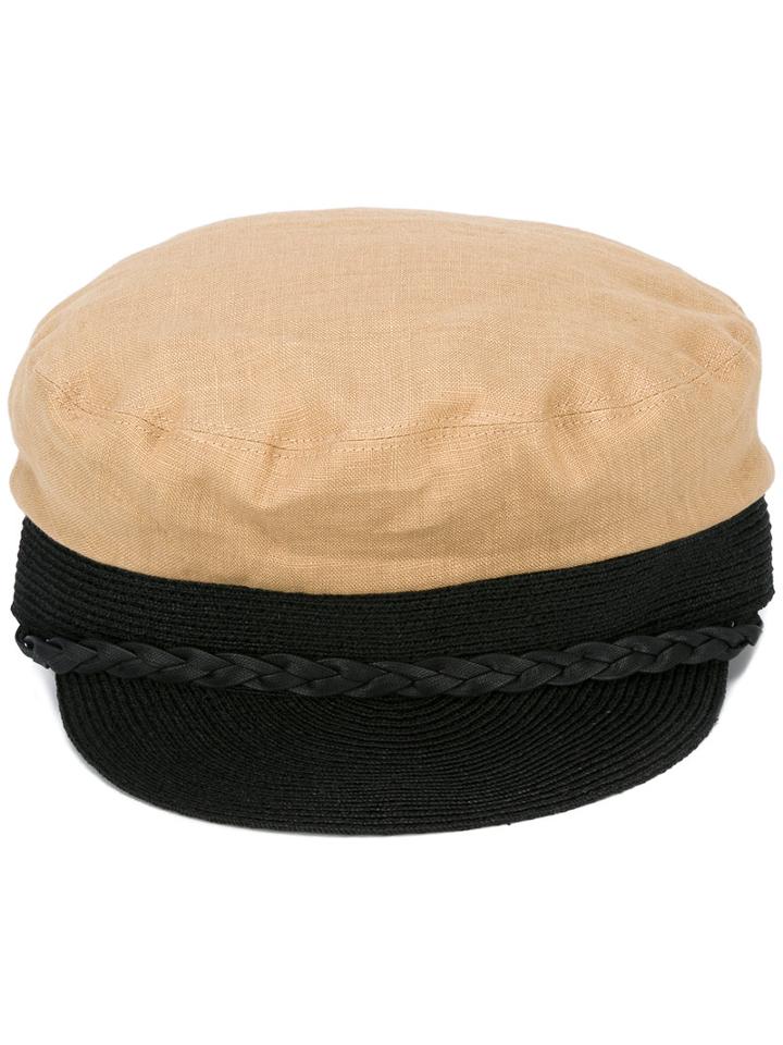 Kijima Takayuki Fabric Cap, Women's, Nude/neutrals, Cotton/linen/flax/raffia/polyester